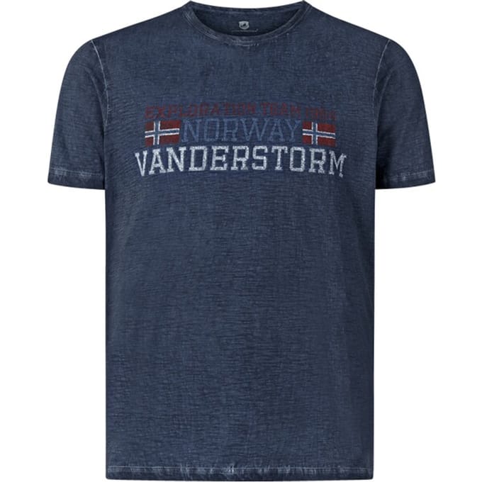 Jan Vanderstorm herren T-Shirt - 52/54 - donkerblauw - Plus Size