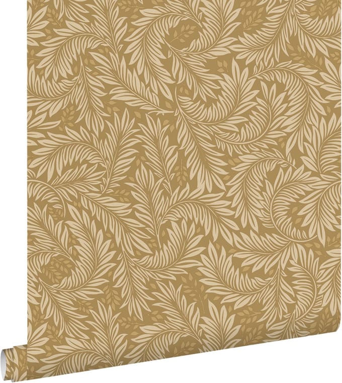 ESTAhome behang bladeren okergeel - 50 x 900 cm - 131145