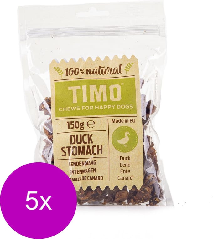 Timo Eendenmaagjes - Hondensnacks - 5 x Eend 150 g