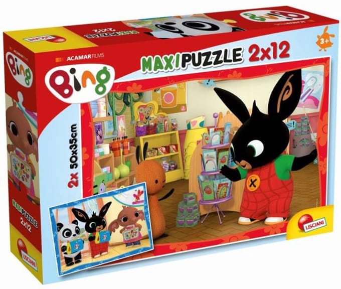 Lisciani - Bing - puzzel Maxifloor - Op school - 2 x 12 stukjes