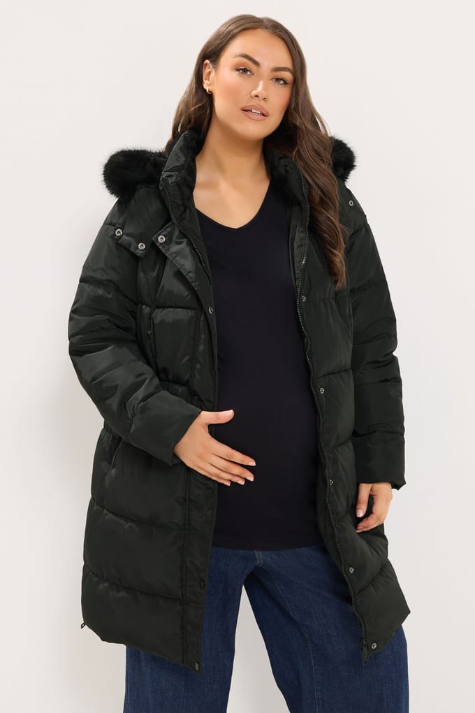 Bump It Up Maternity Zwarte Gewatteerde Midijas Size 40