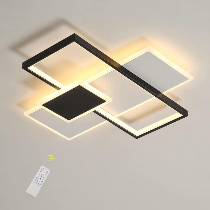 Plafondlamp - 52cm - Groot - 46W - LED - 3680LM - Dimbare LED Plafondlamp - Vierkante - Met Afstandsbediening