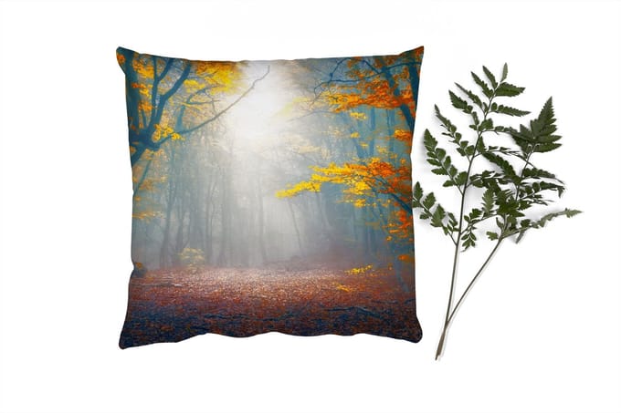 Sierkussens - Kussentjes Woonkamer - 60x60 cm - Bos - Mist - Herfst