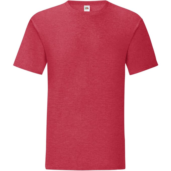 Fruit of the Loom Heren Iconic 150 Heather T-Shirt (Heide Rood)