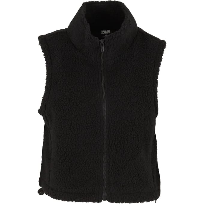 Urban Classics - Short Sherpa Mouwloos jacket - M - Zwart