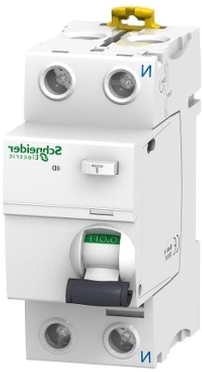 Aardlekschakelaar - Stroomonderbreker - Elektrische veiligheid - Reststroom bewaking - 2P 25A 30mA - Wit