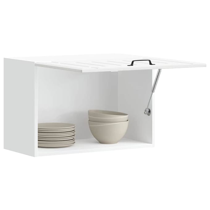 vidaXL - Keukenbovenkast - Lucca - bewerkt - hout - hoogglans - wit