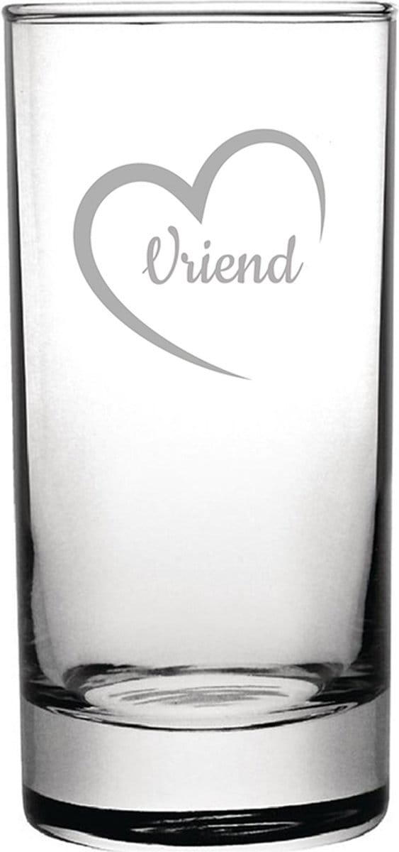 Gegraveerde Longdrinkglas 28,5cl Vriend met hartje