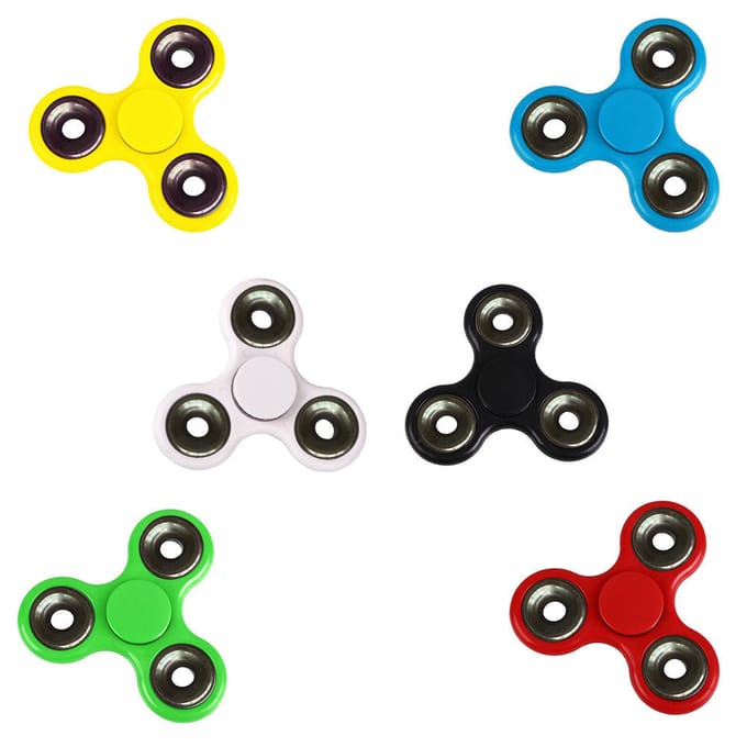 Tri Triangle Fidget Handvinger Spin Spinner Widget Focus EDC Pocket Desktoy Plastic Cadeau voor ADHD blauw