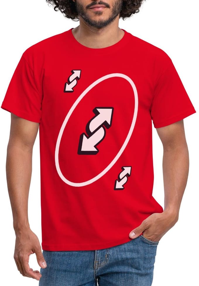 UNO Reverse Kaart Kostuum T-Shirt Heren