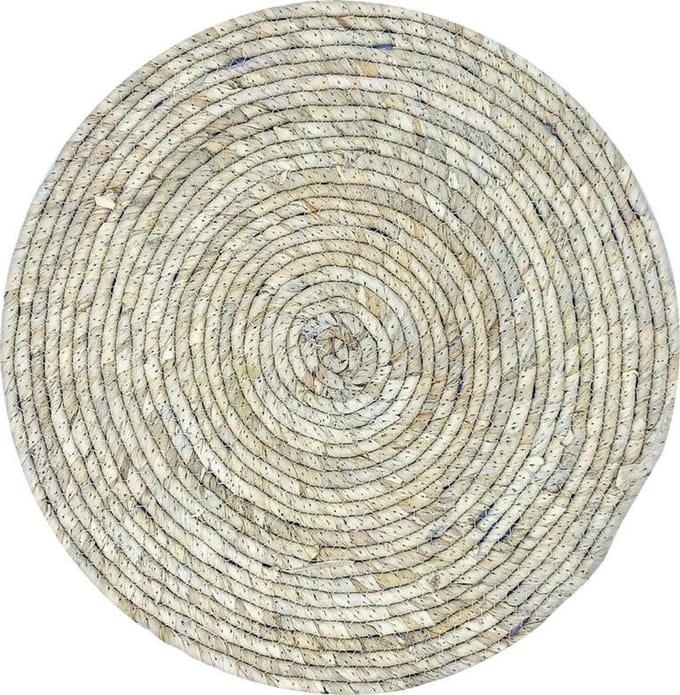 Lavandoux - Zeegras Placemats - Rond - Bohemian - ø40cm - Naturel - Set van 4