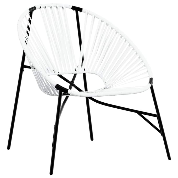 vidaXL - Tuinstoelenset - 3-delig - poly - rattan - zwart - en - wit