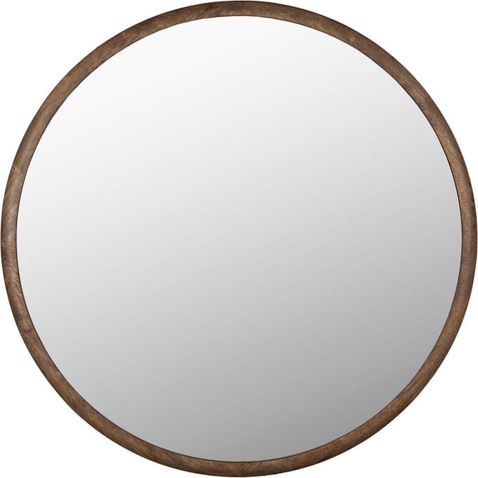 Dutchbone Gale Spiegel/ Wandspiegel Rond 80 cm Hout - Bruin