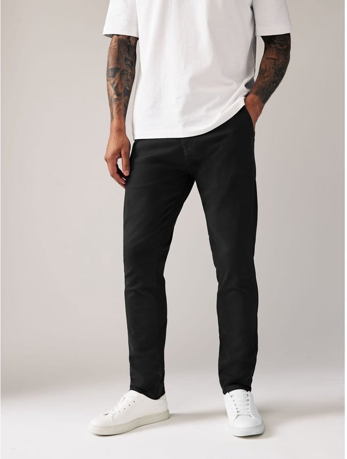 Next - Heren - Skinny-fit stretchchino - Zwart