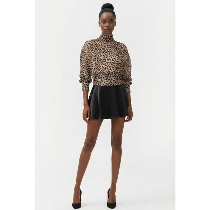 IRO Paris Meiko Top Black Leopard Maat: L | Longsleeves Outlet | Dames | Zwart