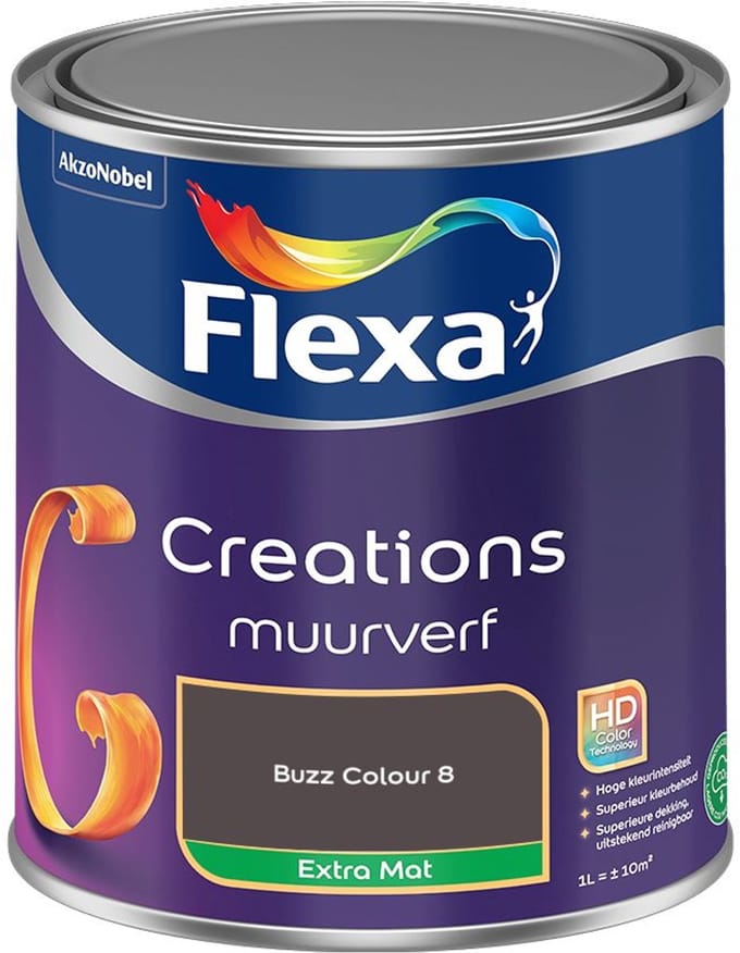 Flexa - Creations Muurverf Extra Mat - Buzz Colour 8 - Mengverf - 1 L