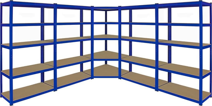 T-rax stellingkasten bundel - blauw - 90x45x180 cm - 5-delig