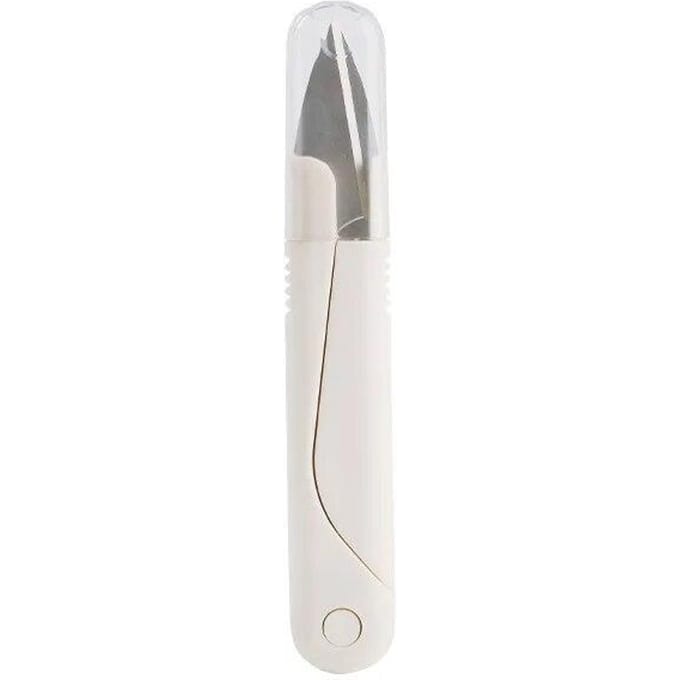 Ciseaux en acier inoxydable avec couvercle, tête de fil Portable, fil de poisson, ciseaux à coudre, point de croix, ciseaux de tailleur 1pcs white