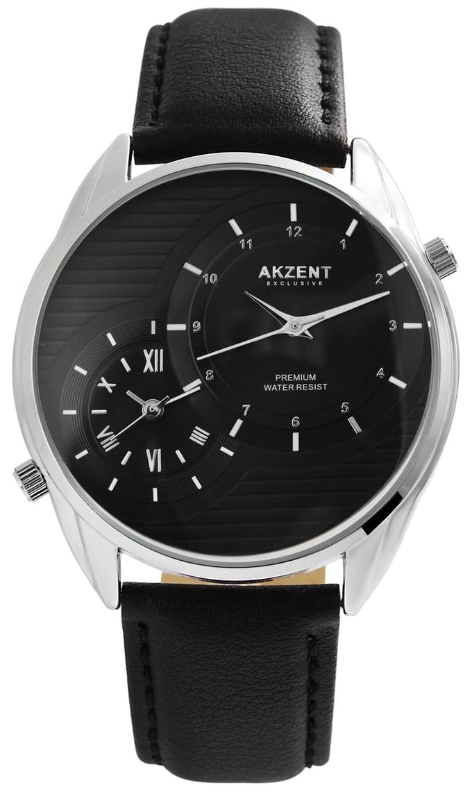AKZENT Herenhorloge imitatieleer Reda, Mineralglas