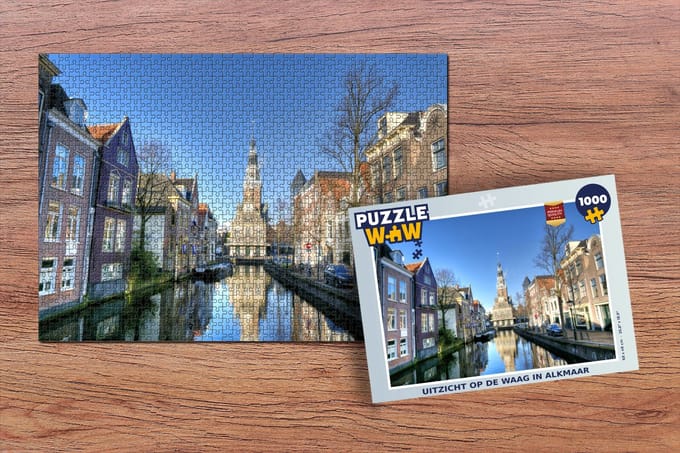 Puzzel Alkmaar - Uitzicht - Gracht - Legpuzzel - Puzzel 1000 stukjes volwassenen