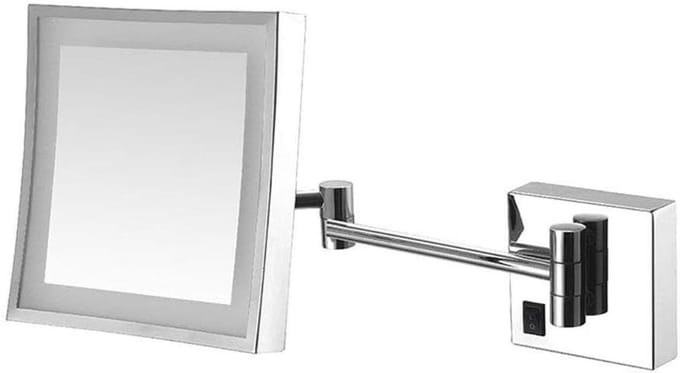 Wandmake-upspiegel - Vergrotende spiegel - Schoonheidsroutine - Ingebouwde LED - 3x Vergroting - One Color