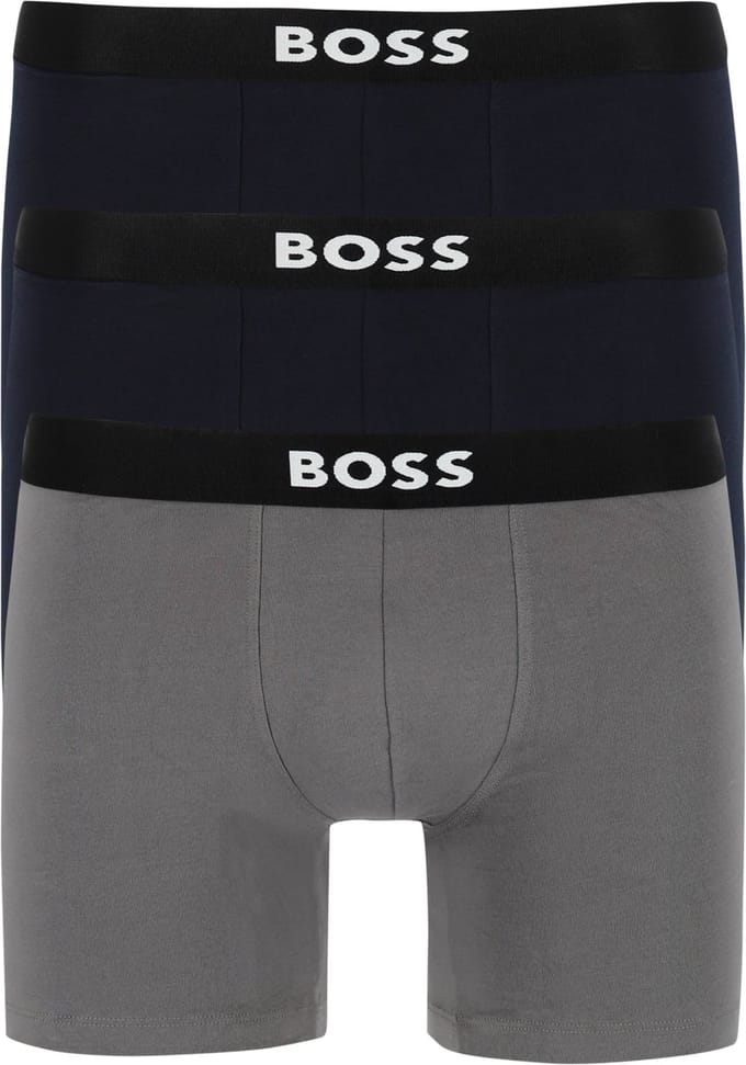 HUGO BOSS ONE boxer briefs (3-pack) - heren boxers normale lengte - donkerblauw en grijs