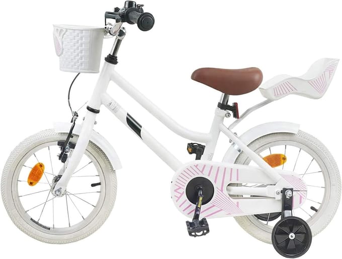 Kinderfiets - Klassieke fiets - Leren fietsen - Stalen frame - 12 inch - Wit