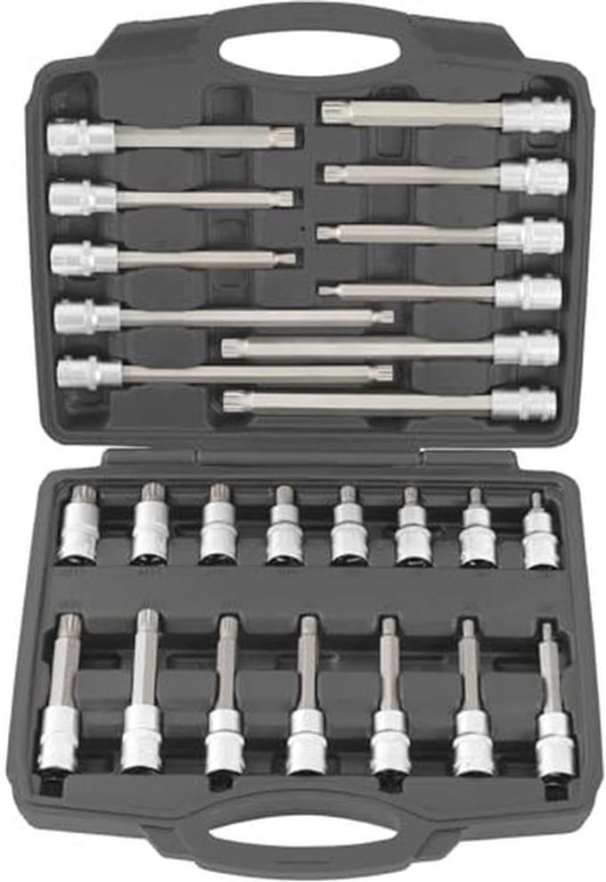 Steeksleutelset 1/2 inch 12-kant dopsleutels 26-delig voor veelzijdig gebruik