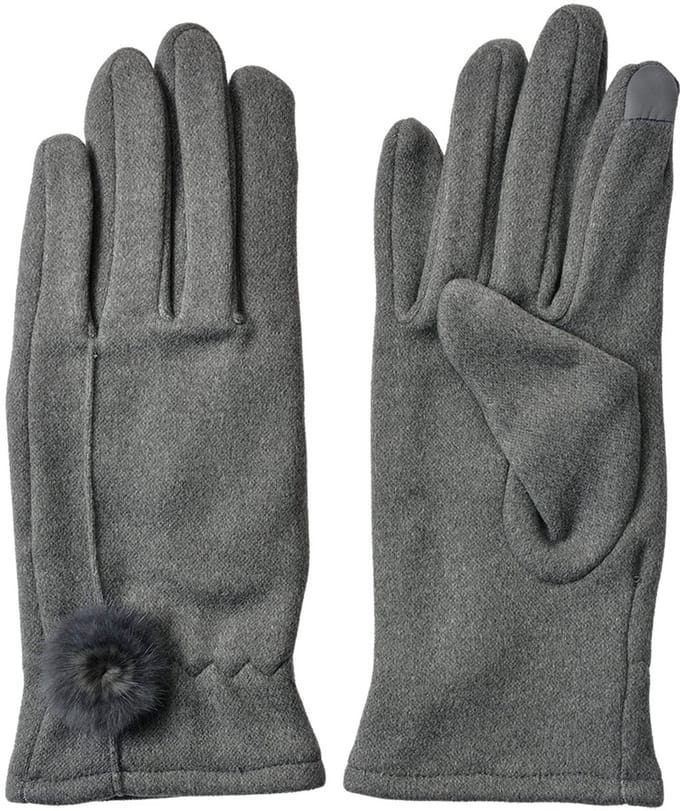 Clayre & Eef Handschoenen Winter 9x23 cm Grijs Polyester