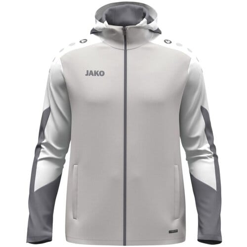 Jako Dynamic Jas Met Kap Heren - Lichtgrijs / Wit / Grijs | Maat: L