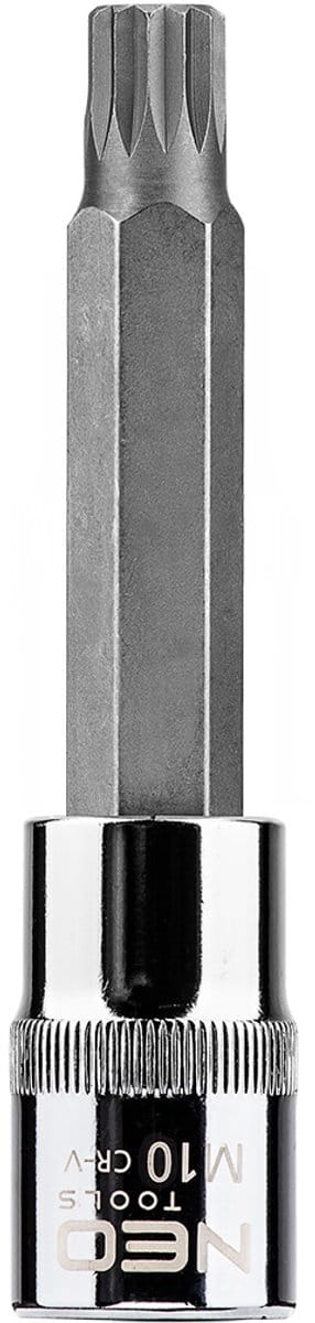 NEO - Splinebitset - M10 - 100 mm - Chroom-vanadiumstaal
