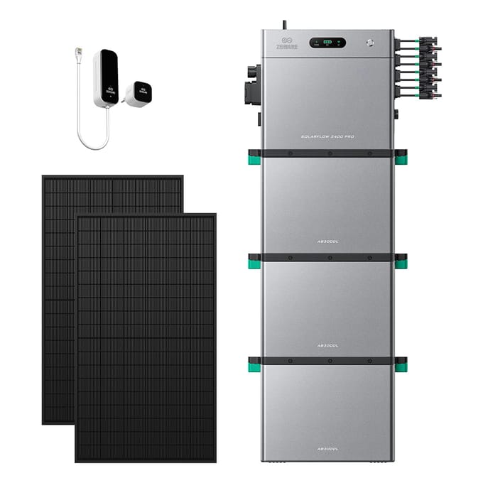 Zendure SolarFlow 2400 Pro - SolarFlow 2400 Pro & Slimme Meter P1 / 3*AB3000L (8.64 kWh) / 2*450W Bifacial Panel (1170Wp Max)
