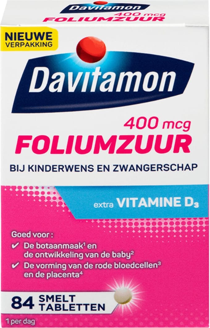 4x Davitamon Foliumzuur 84 smelttabletten