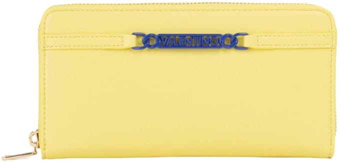VALENTINO portemonnee Ebe Zip Around Wallet Verde Neon / Bluette Lichtgeel