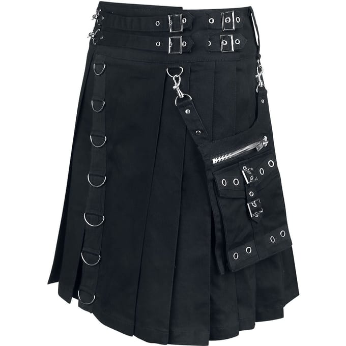 Heartless - Gothic Midirok - Calle Kilt - M - voor Mannen - zwart