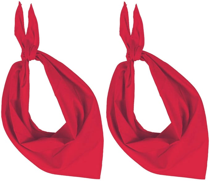 2x Zakdoek bandana rood - hoofddoekjes