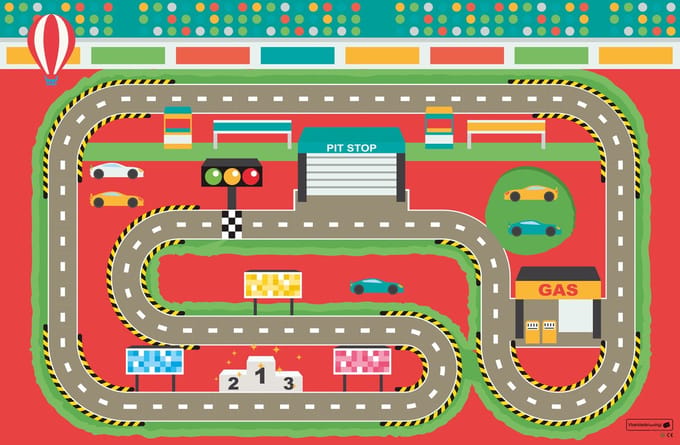 Vinyl | Speelkleed | Racebaan | 95x95cm