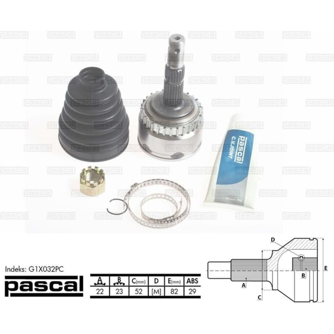 Homokineet reparatie set, aandrijfas PASCAL G1X032PC