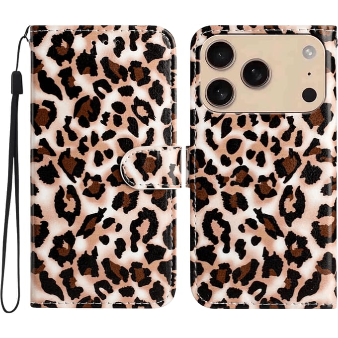 Comfycase Apple iPhone 17 Pro Bookcase Luipaardprint Meerkleurig