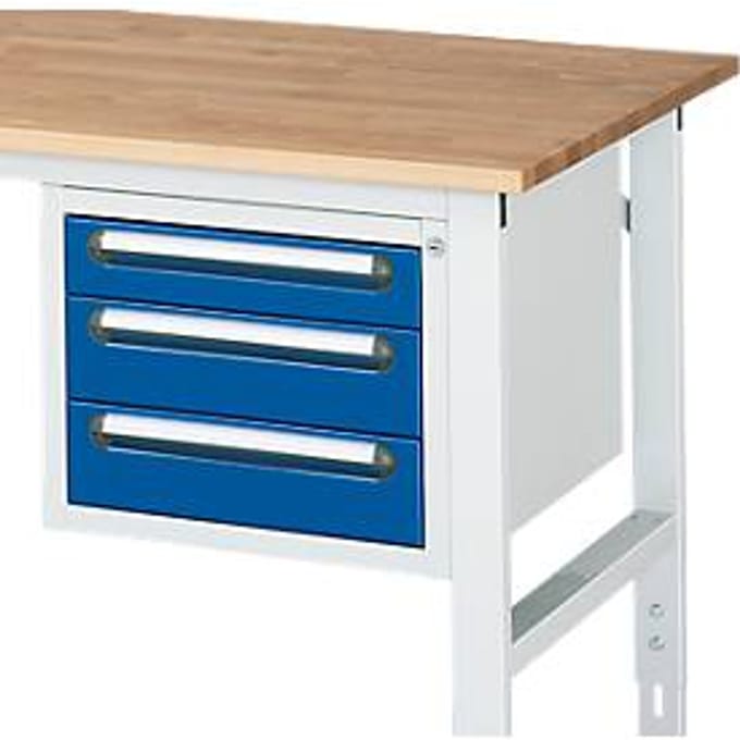 Onderbouw container, schuiflade 1 x 90 mm + 2 x 120 mm