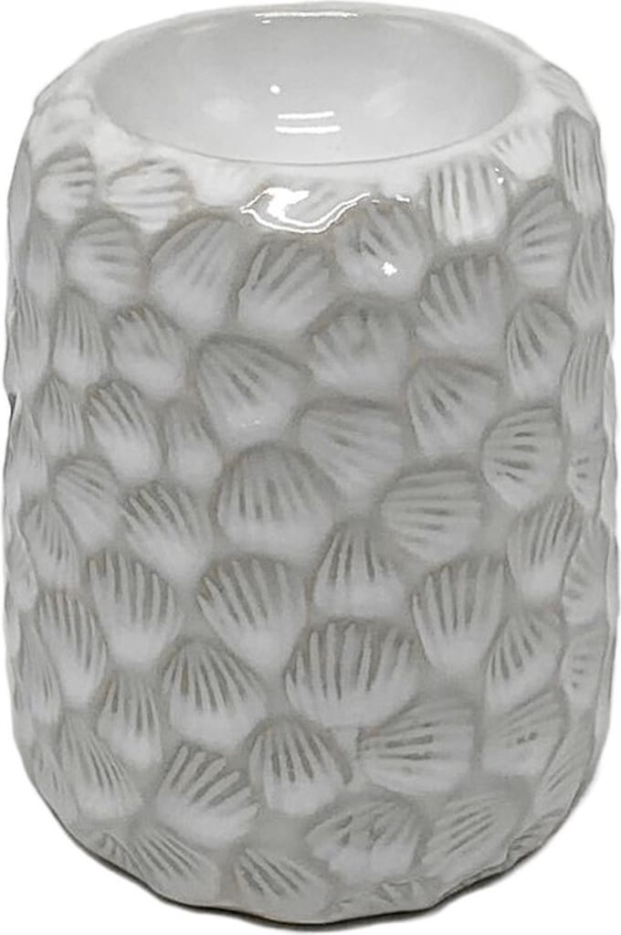 HomeBound by KY | Aardewerk brander Honeycomb wit | 9,5x9,5x11,8cm | brander aardewerk wit honeycomb