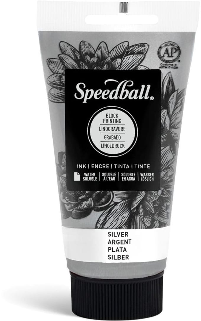 Water-soluble bloc printing ink silver - Speedball