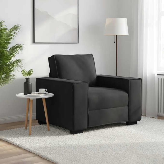 vidaXL - Fauteuil - 100x78x84 - cm - fluweel - zwart