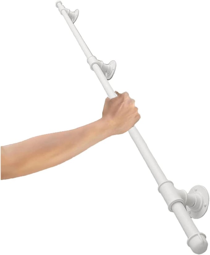 Trapleuning Set - Muursteun Reling - Veilige Ondersteuning - Moderne Smeedijzer - 1 Meter - Wit