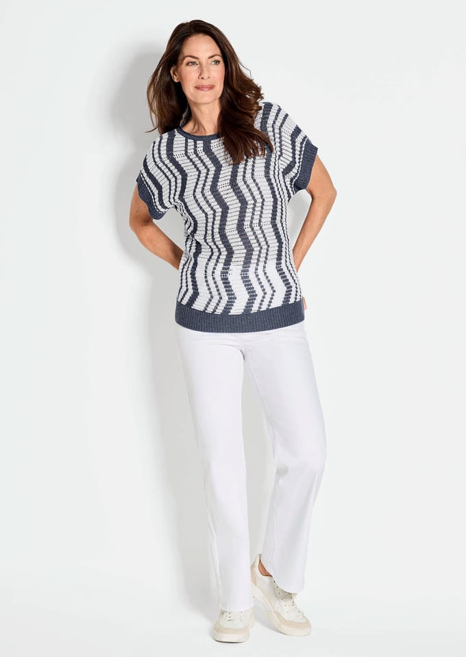 Pullover - marine / gedess. - Gr. 21 van Goldner Fashion