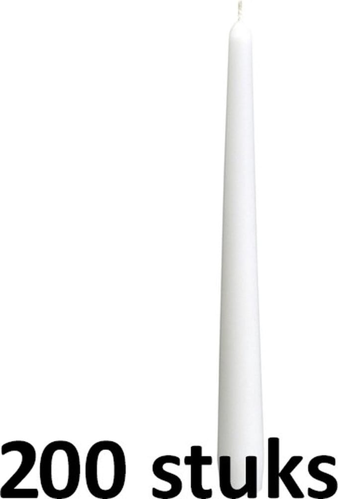200 stuks dinerkaarsen wit 245/23 (7 uur)