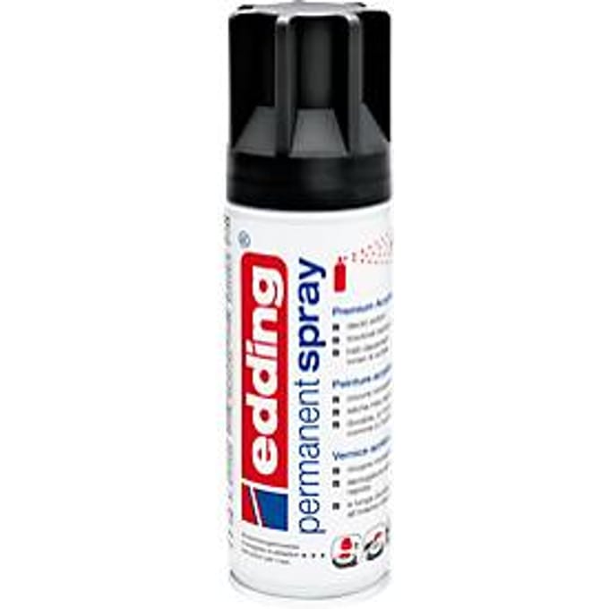 edding Spray 5200, 200 ml, premium acryllak mat, spuitbreedte ca. 50-60 mm, zwart mat