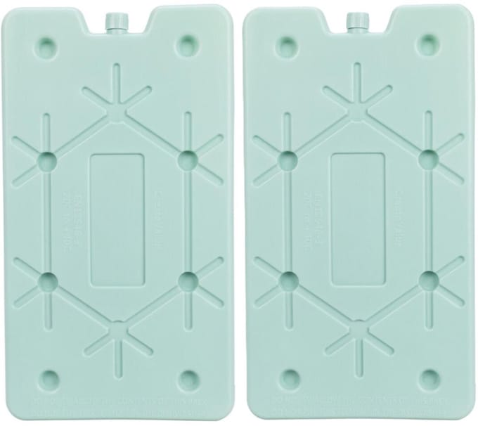 Excellent Houseware Koelelement Ice Pack - 2x - mintgroen - polyethyleen - 350 gr - 24 x 14 x 1.5 cm