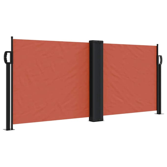 vidaXL - Windscherm - uittrekbaar - 100x600 - cm - terracottakleurig