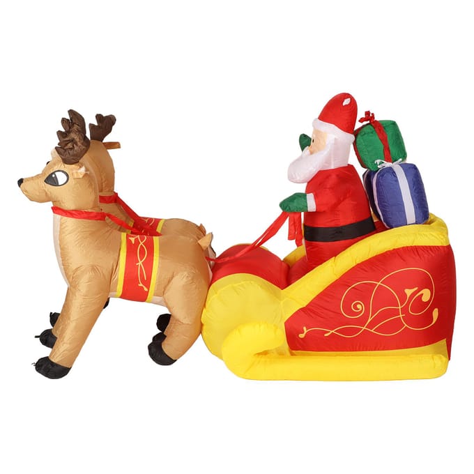 Opblaasbare Kerstmanslee Decoratie Polyester Lichtgevend met Krachtige Ventilator Kerstman en